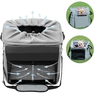 BARKBAY Pet Carrier‎ Bicycle Basket Bag Pet Booster Backpack for Dogs Cats Pets